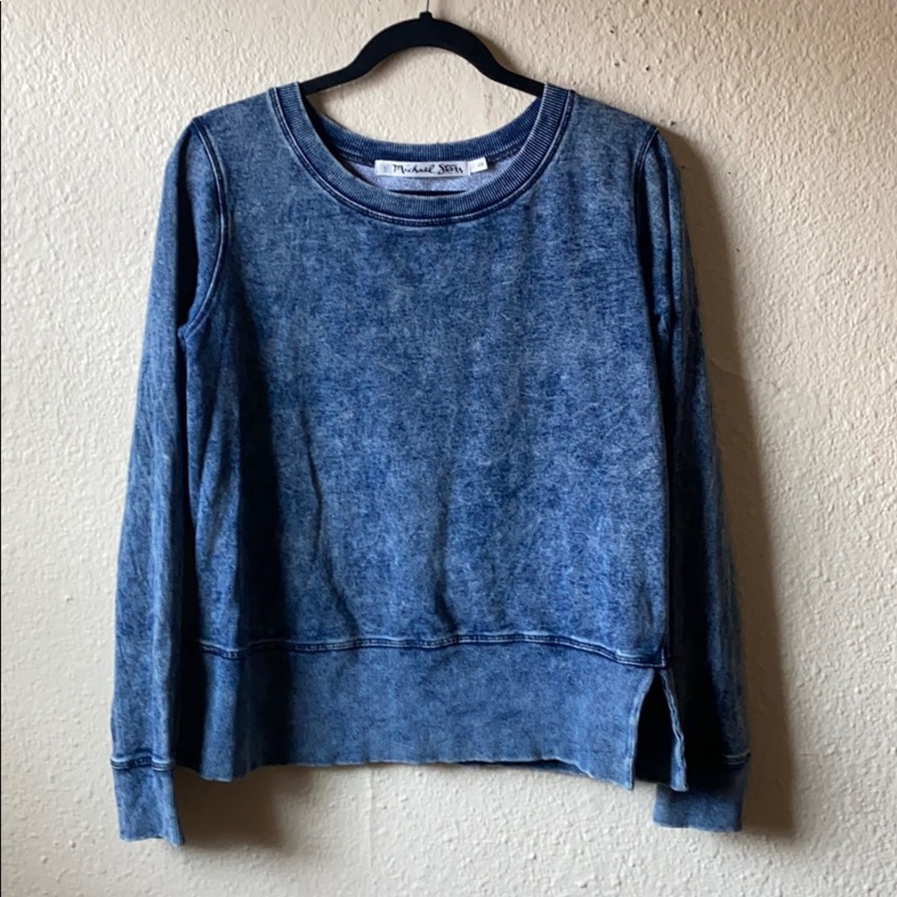 Michael Stars Blue distresses pullover sweatshirt